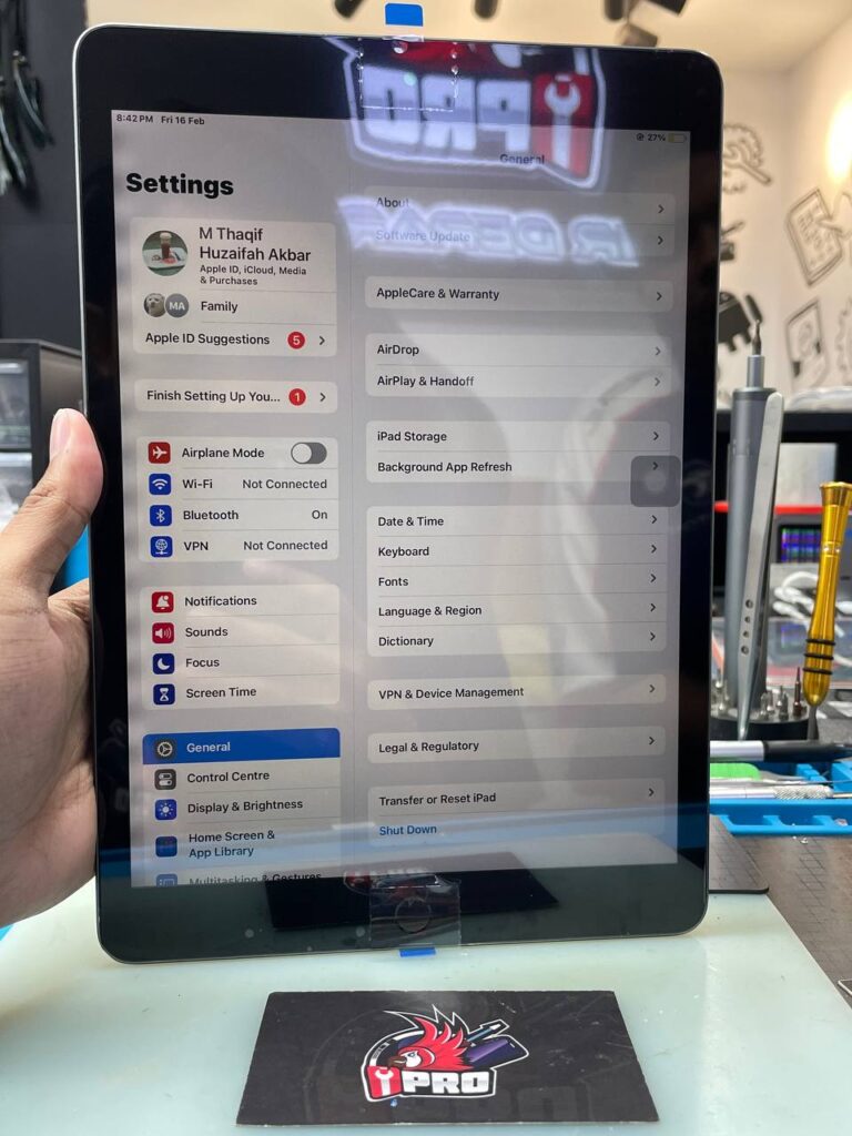 Selesai tukar skrin iPad 7, touch panel ditukar dalam masa 1 jam sahaja